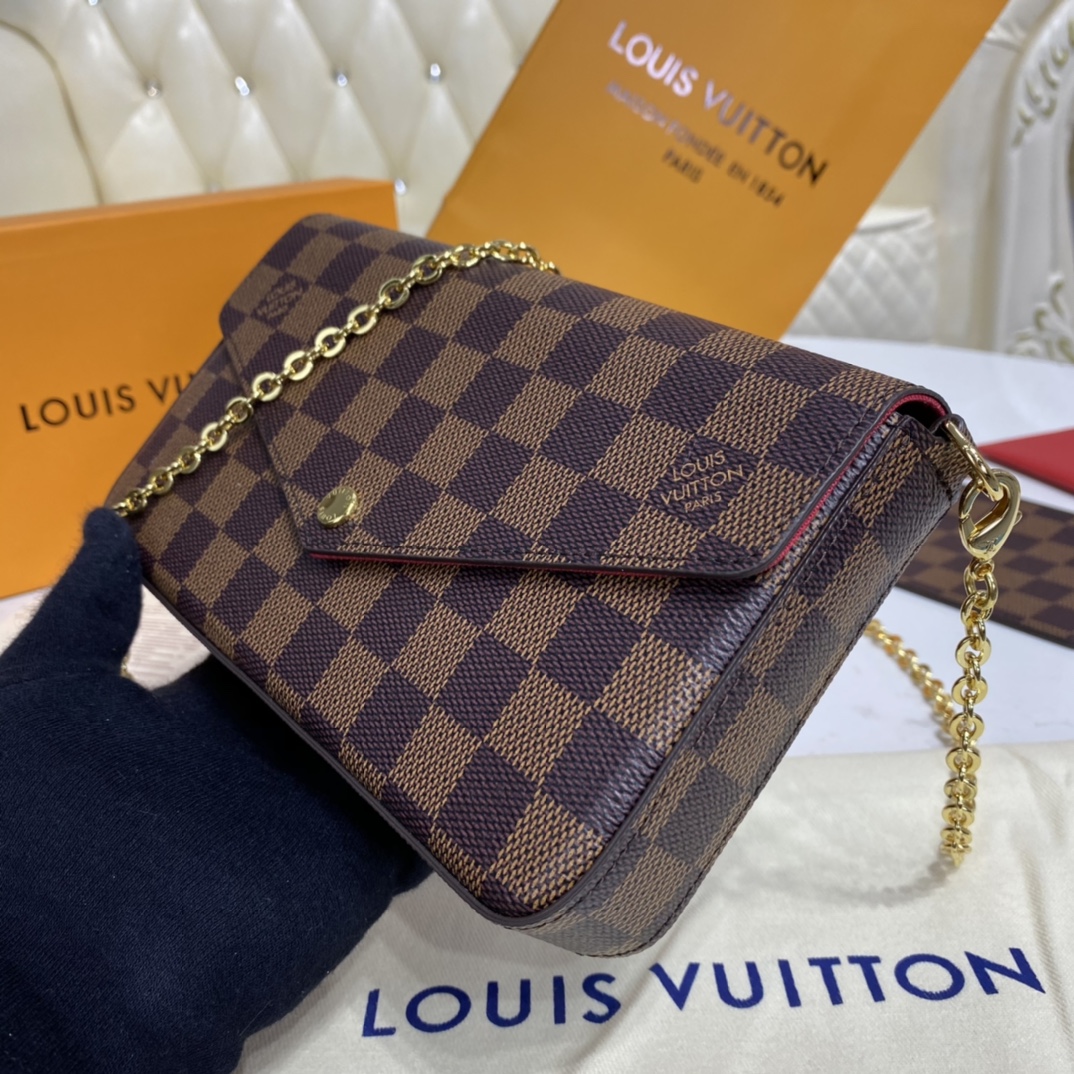 Louis Vuitton FELICIE POCHETTE Handbag Damier Ebene N63032 